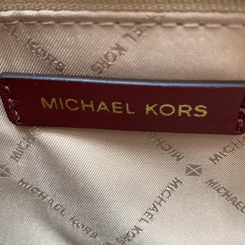 MICHAEL KORS HOPE LARGE SATCHEL MERLOT - Picture 13 of 16
